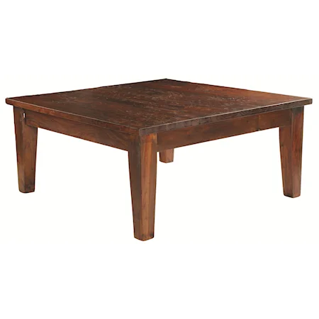 Rustic Wood Square Coffee Table